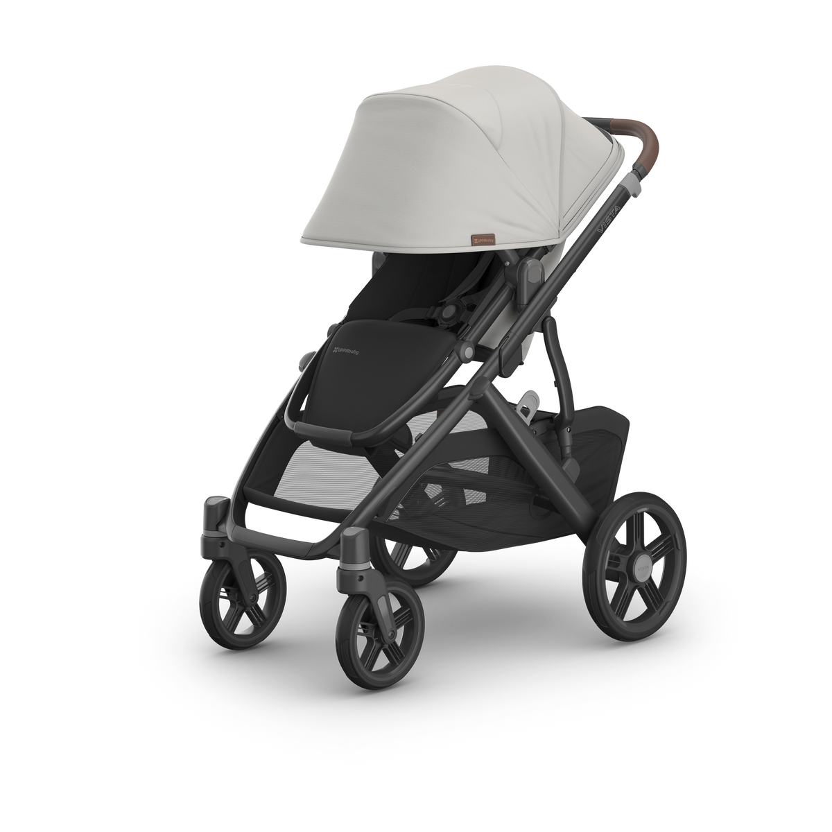 Ex Display - UPPAbaby Vista V3 Pram With Bassinet - Savannah, three quarter left sunshade
