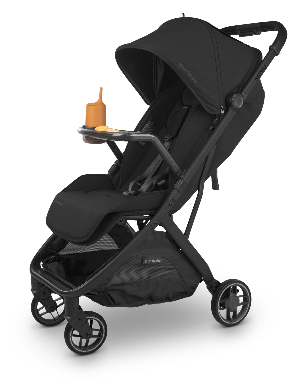 UPPAbaby Minu V3 Snack Tray, on Minu V3, in use