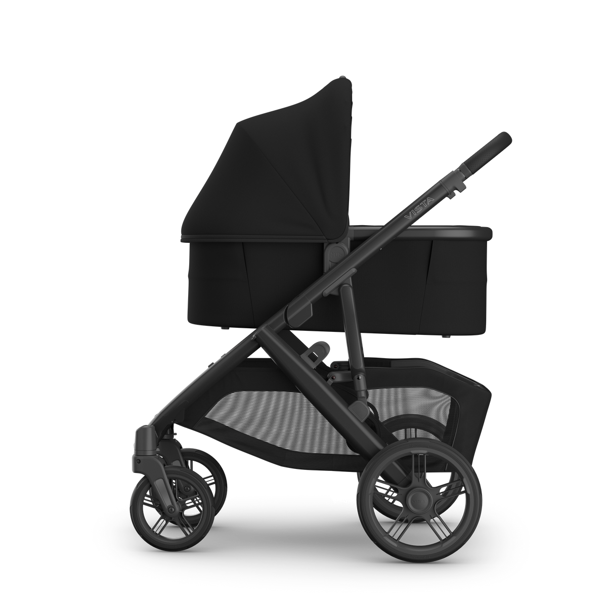 UPPAbaby V3 Bassinet - James (Black), on Vista V3, side