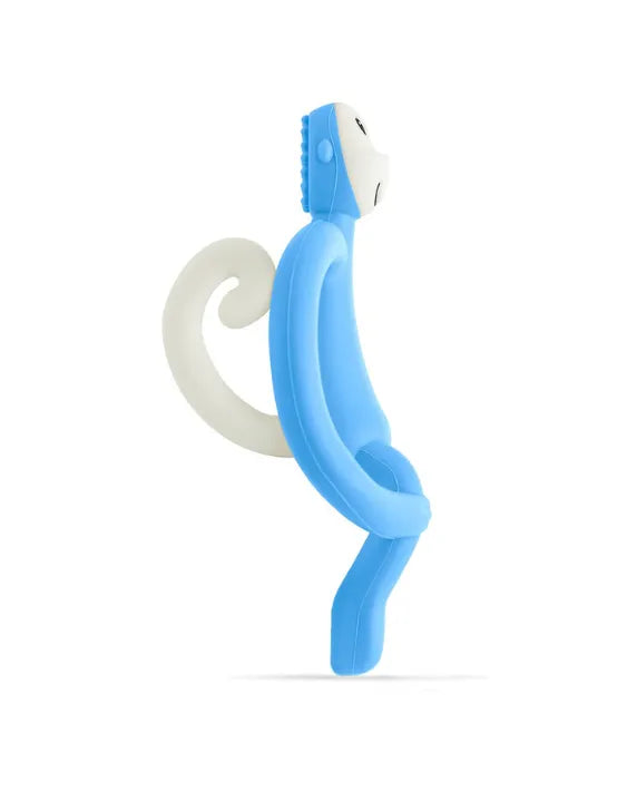 Matchstick Monkey Teething Toy and Gel Applicator - Baby Blue baby teether for sore gums with textured bumps and easy-grip design