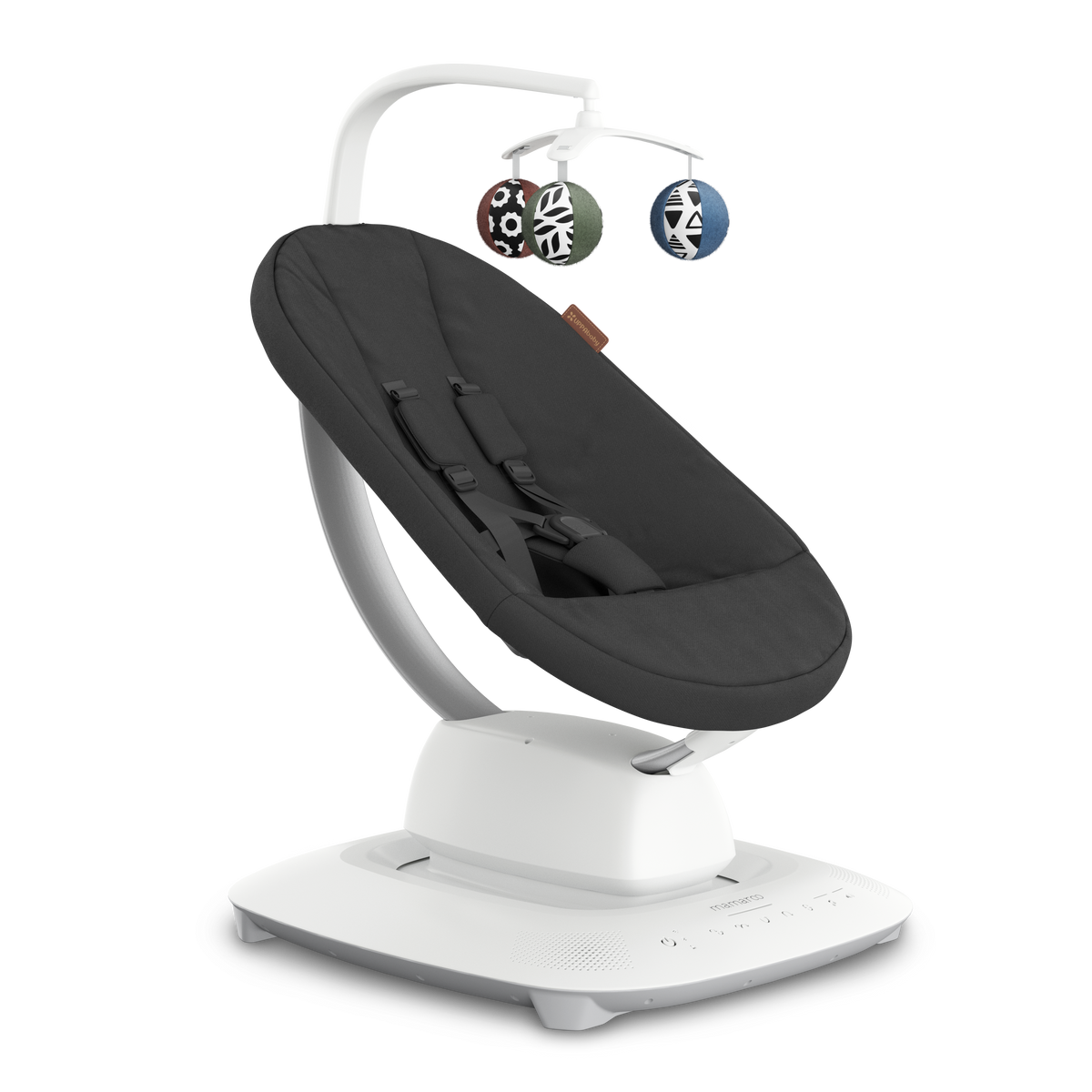UPPAbaby MamaRoo Baby Swing - Charcoal Melange (Jake), three quarter right no insert