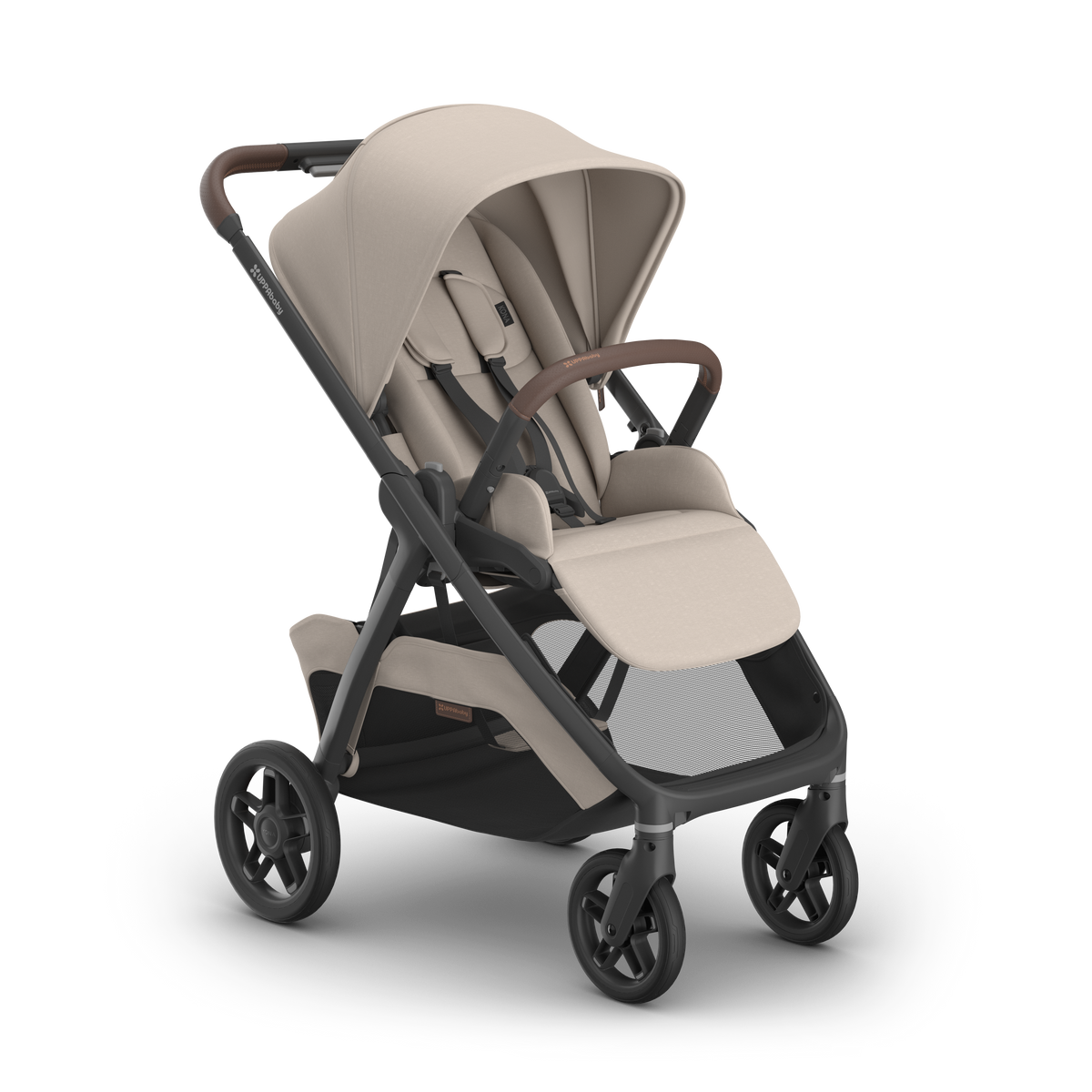 UPPAbaby Kona pram in Ada (sandstone melange), three-quarter view from the right