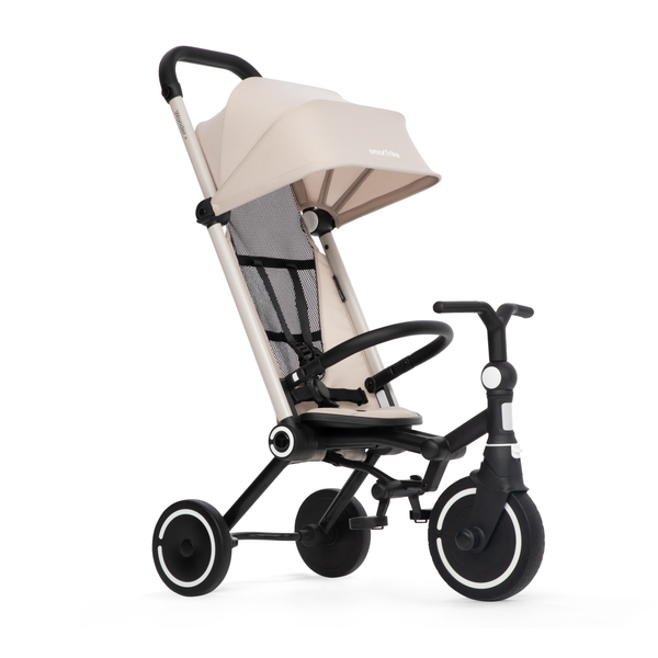 Smartrike Wonder+ Sand color toddler tricycle with adjustable seat and safety features for young children.