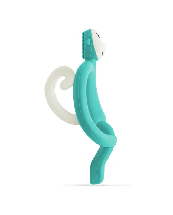 Matchstick Monkey Teething Toy and Gel Applicator - Emerald baby teether for sore gums with textured bumps and easy-grip design