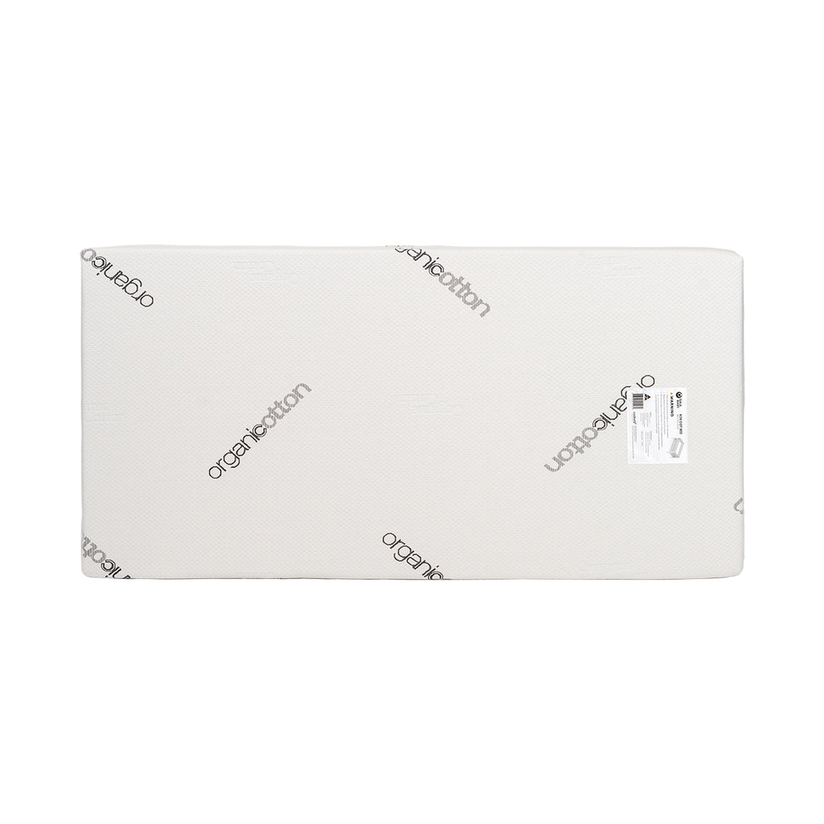 Gaia Baby Eos cot mattress in 140x70cm with 10cm thickness, shown on a crib bed, featuring a soft, breathable surface.