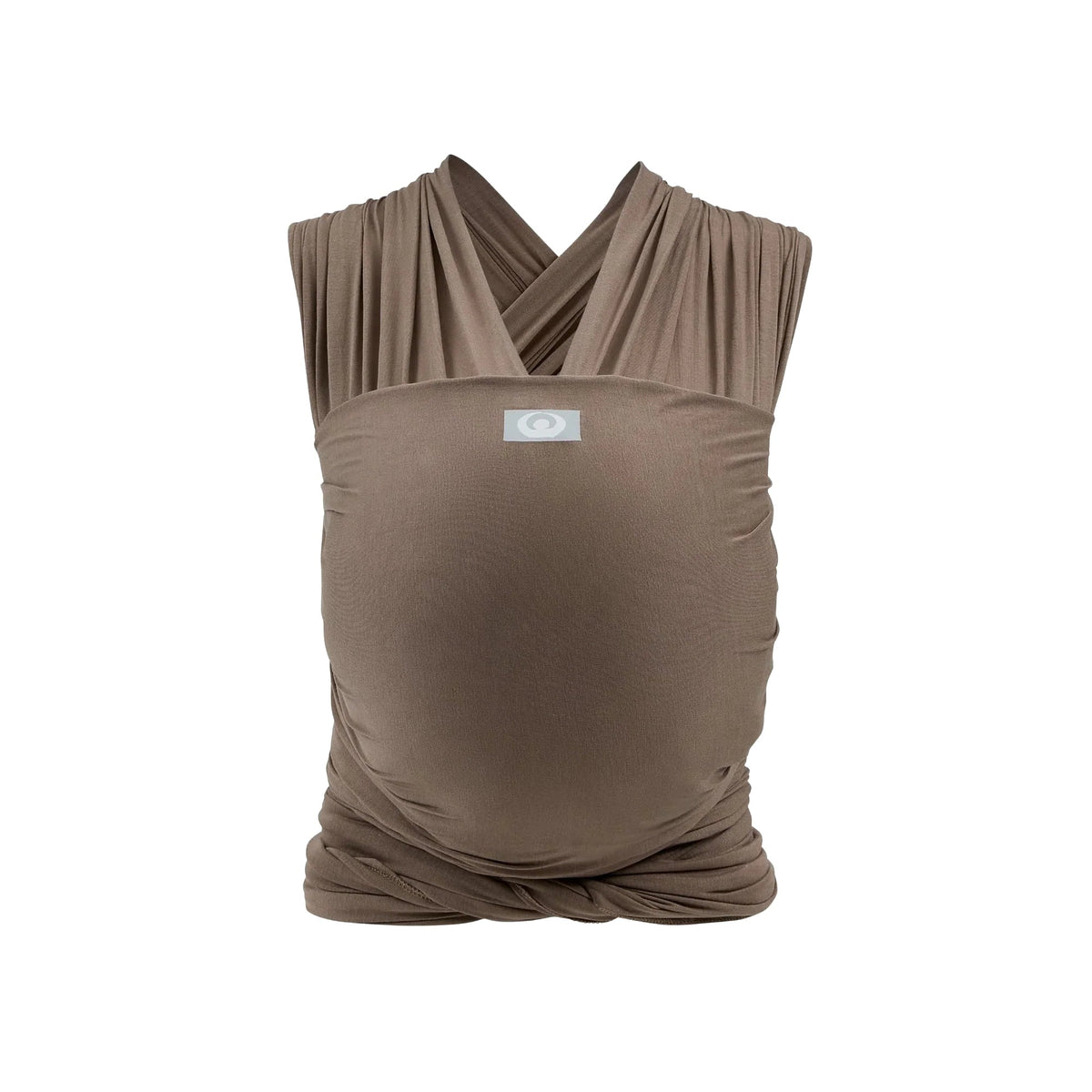 Gaia Baby stretchy baby wrap in nutmeg color, soft and flexible fabric for comfortable baby carrying, front view.