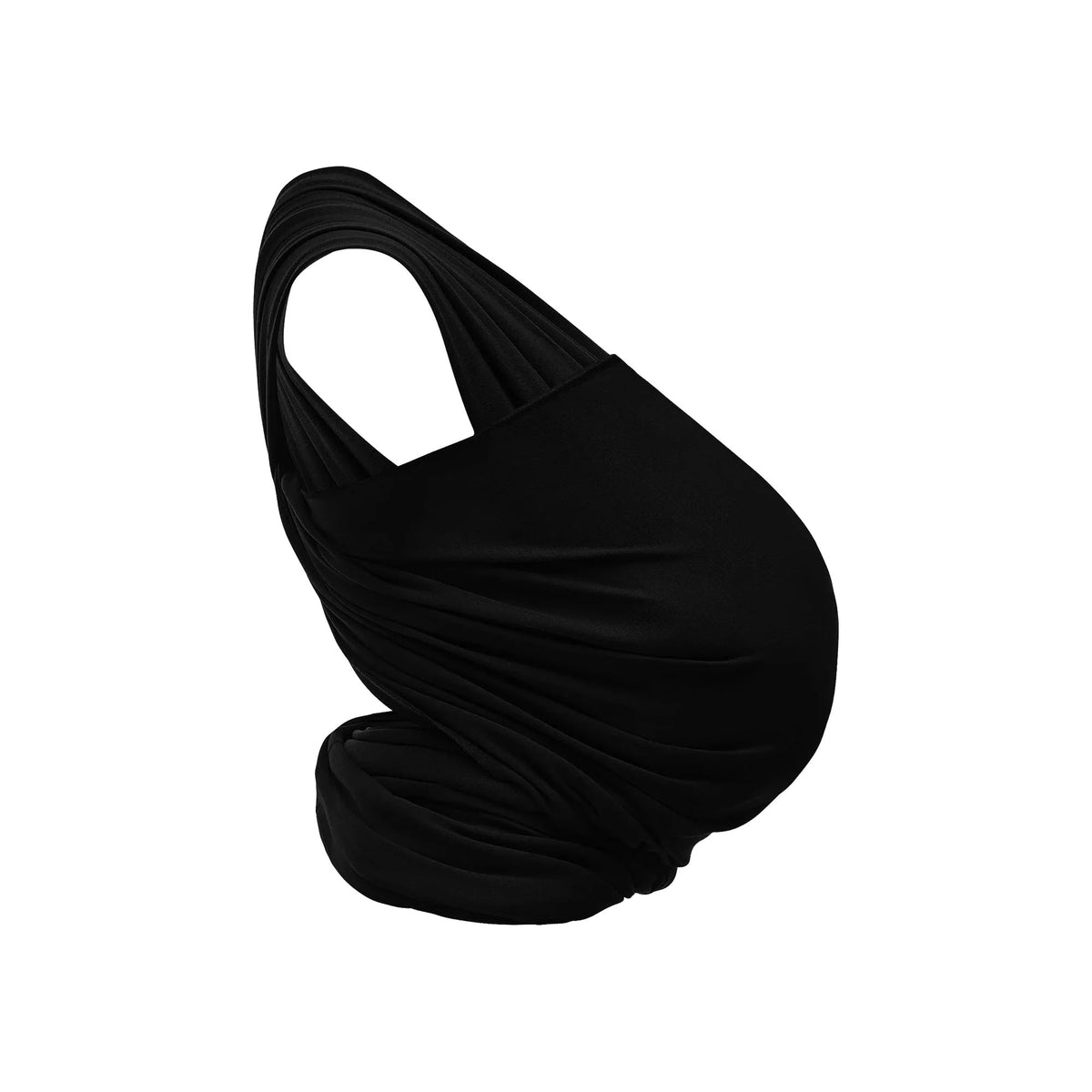 Gaia Baby stretchy baby wrap in ebony with white side, soft and flexible fabric for comfortable babywearing.