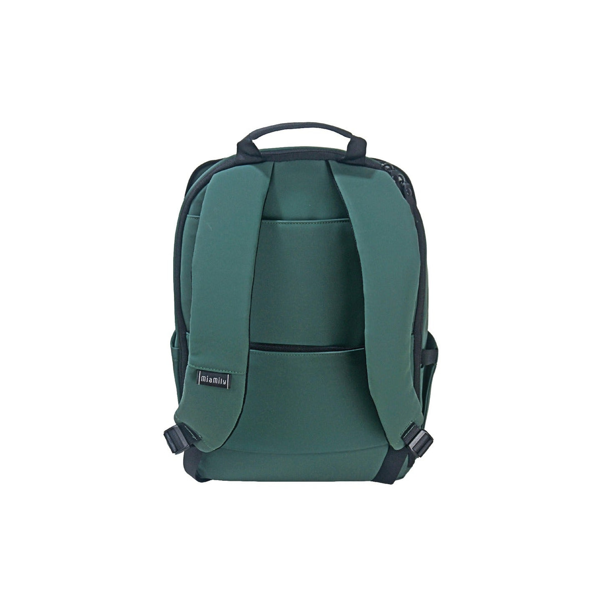 Forest green MiaMily expandable backpack with multiple compartments and adjustable straps, designed for versatile daily use.