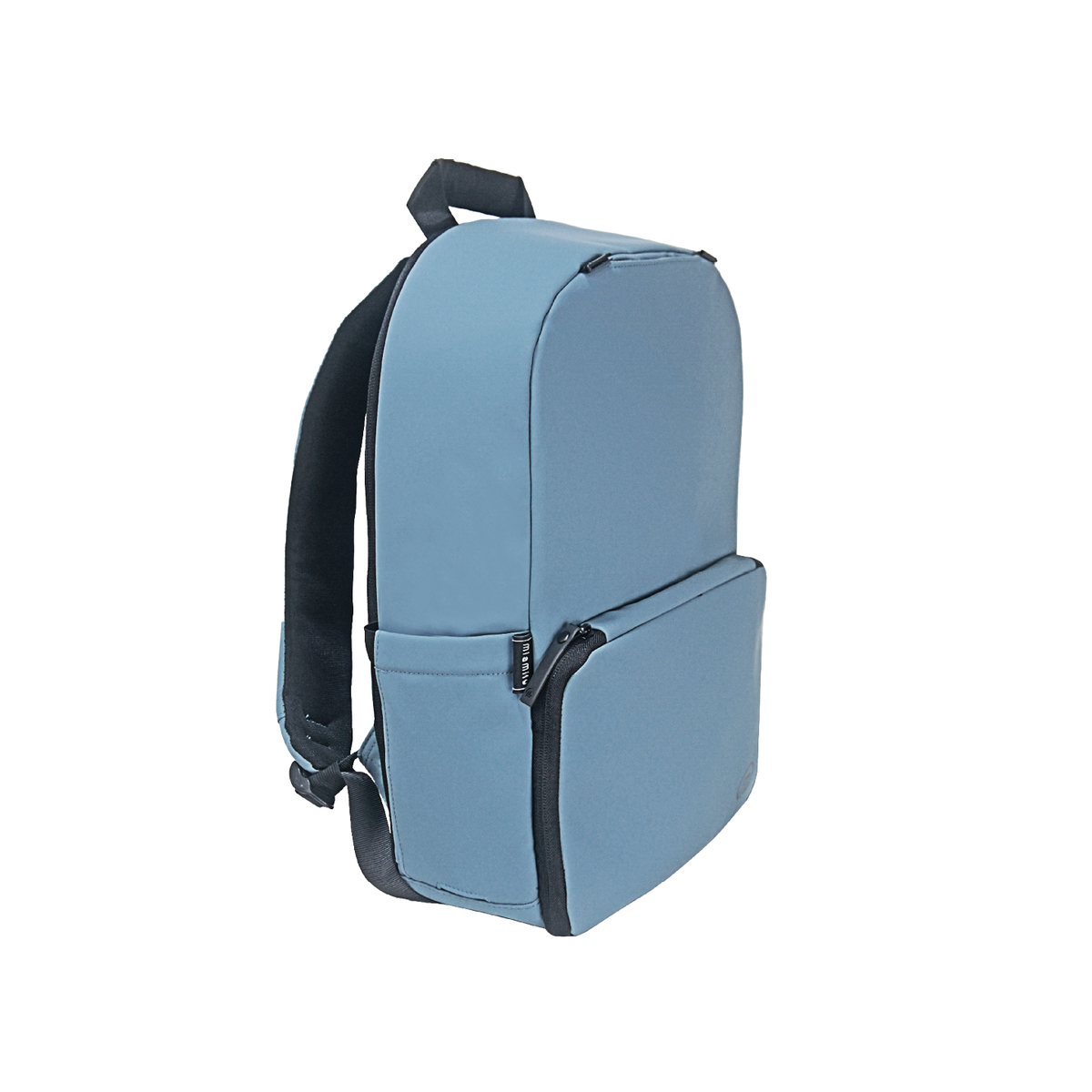 Slate blue MiaMily expandable backpack with multiple compartments and adjustable straps, designed for versatile daily use.