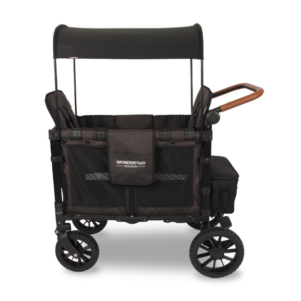 W2 Luxe Stroller Wagon - Volcanic Black - WonderFold Wagons Australia