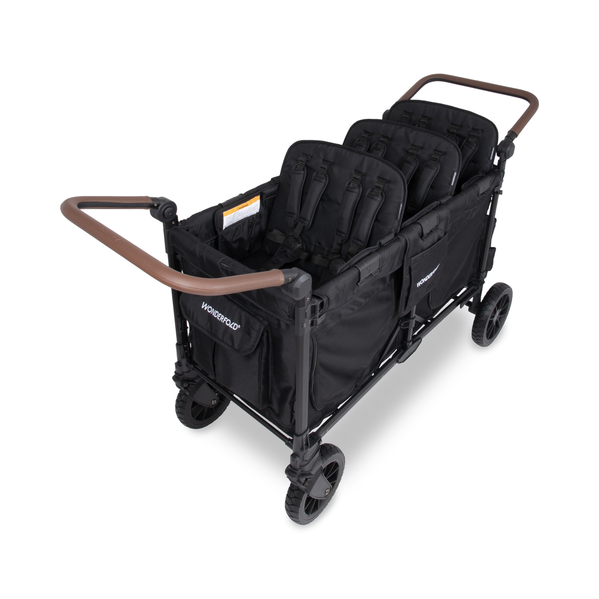WonderFold W6 Luxe Pro Stroller Wagon - Jet Black - WonderFold Wagons Australia