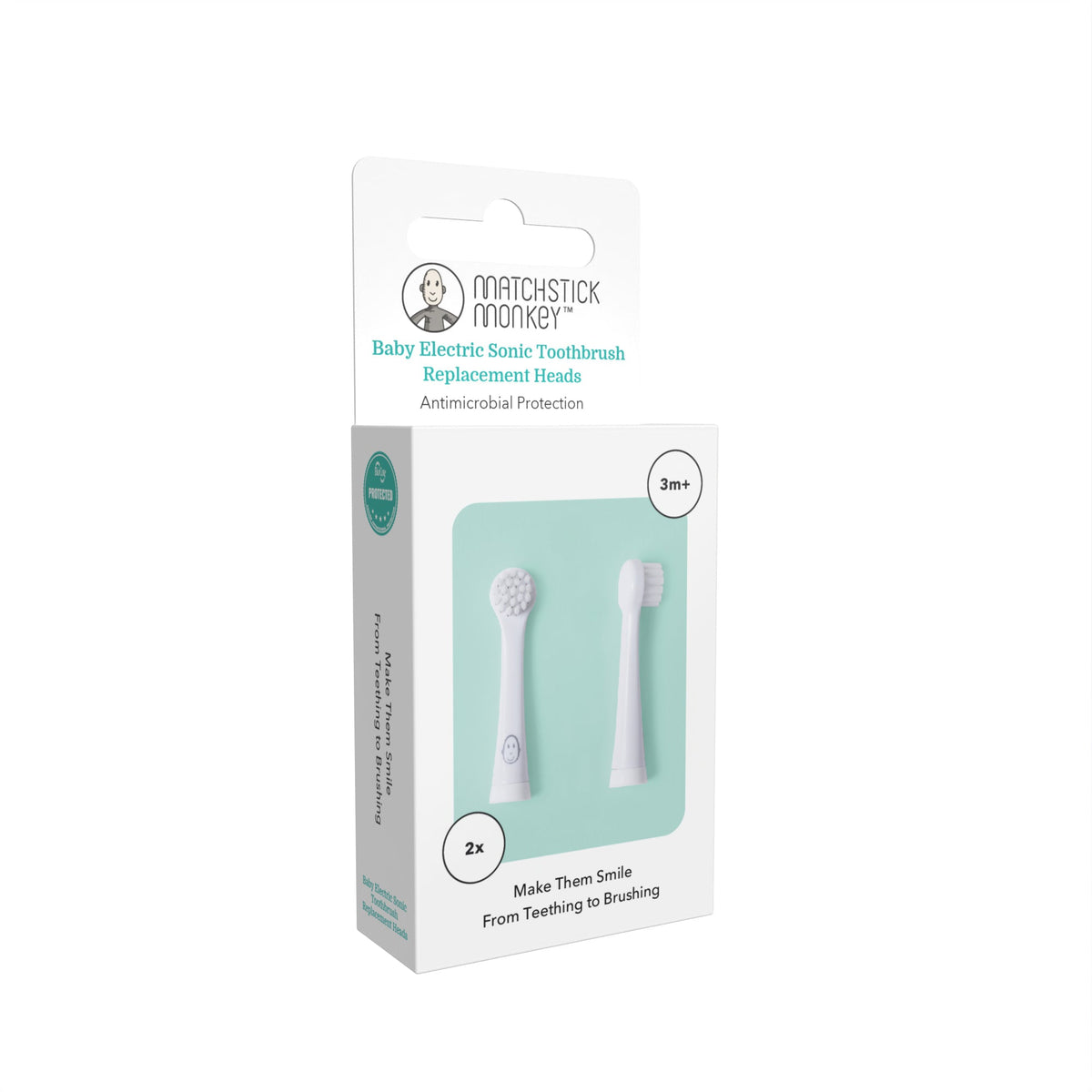 Matchstick Monkey Baby Sonic Toothbrush replacement heads for babies and toddlers