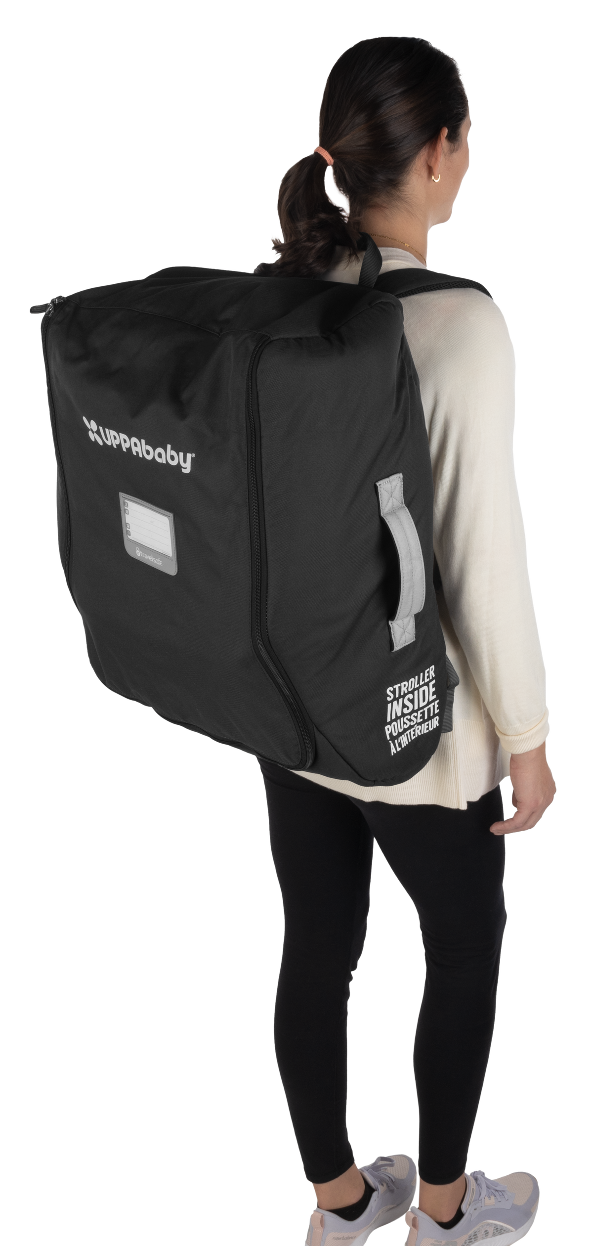 UPPAbaby Minu Travel Bag, worn on the back