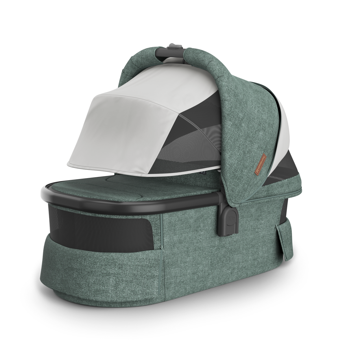 UPPAbaby V3 Bassinet - Gwen (Green Melange), all vents open