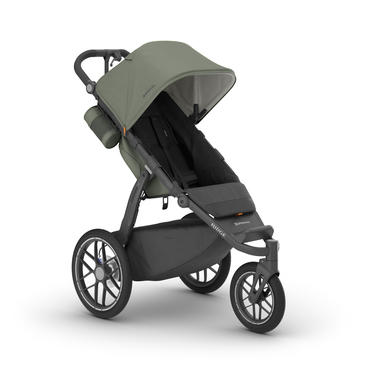 UPPAbaby Ridge V2 Pram Jogger in Evelyn (Meadow Green), three-quarter view