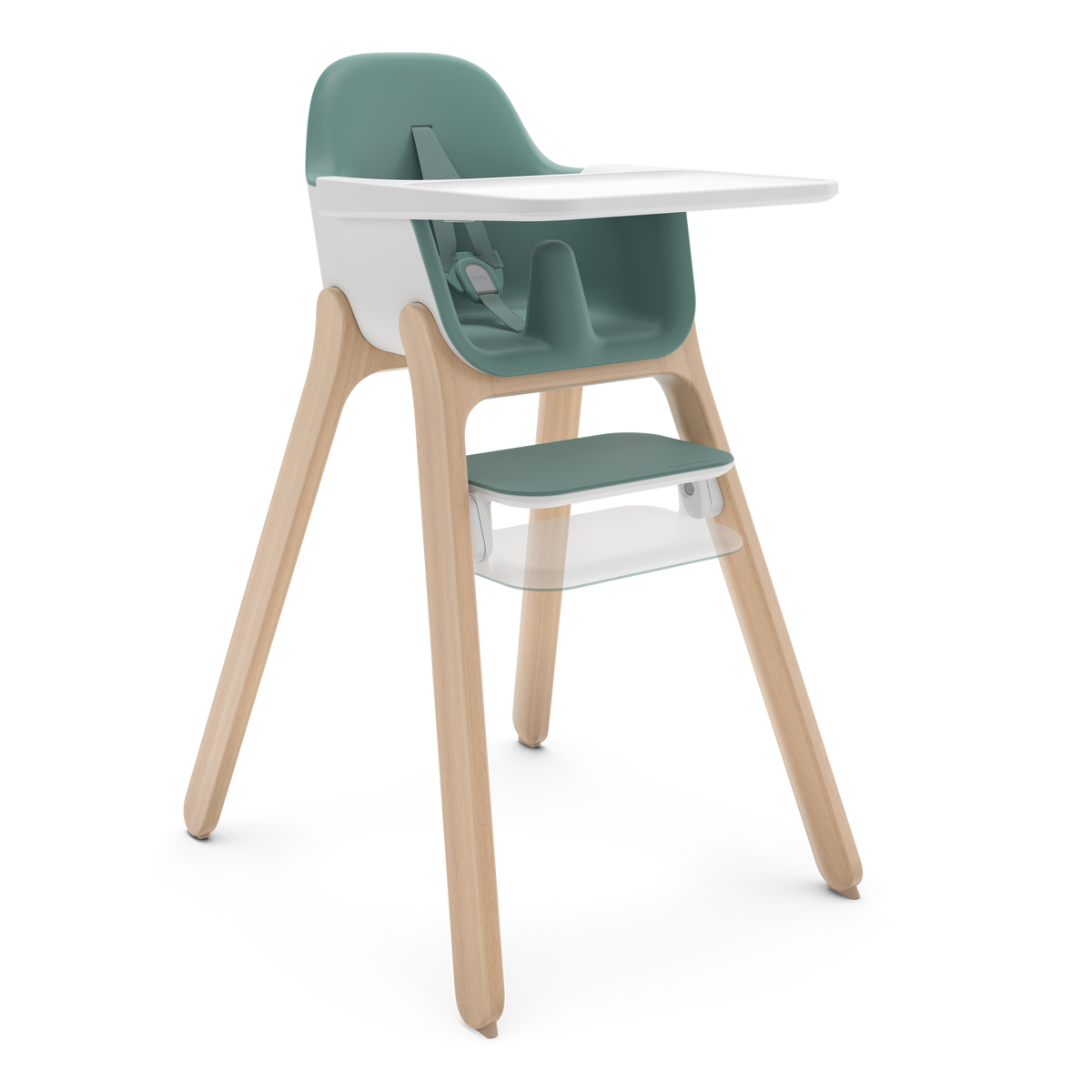 UPPAbaby Ciro Highchair - Emrick (Spruce Green), three quarter right foot heights