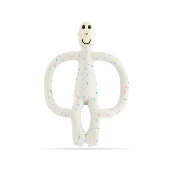 Matchstick Monkey Teething Toy and Gel Applicator - Confetti Cream baby teether for sore gums with textured bumps and easy-grip design