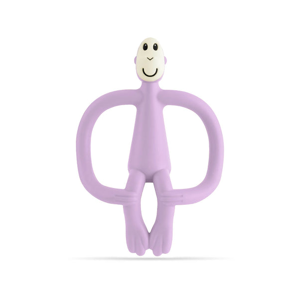 Matchstick Monkey Teething Toy and Gel Applicator - Lilac baby teether for sore gums with textured bumps and easy-grip design