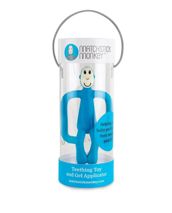 Matchstick Monkey Teething Toy and Gel Applicator - Blue