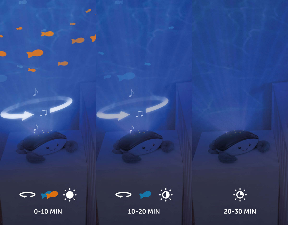 ZAZU Bedtime Projector - Cody The Crab With Ocean Projections by ZAZU ocean projector