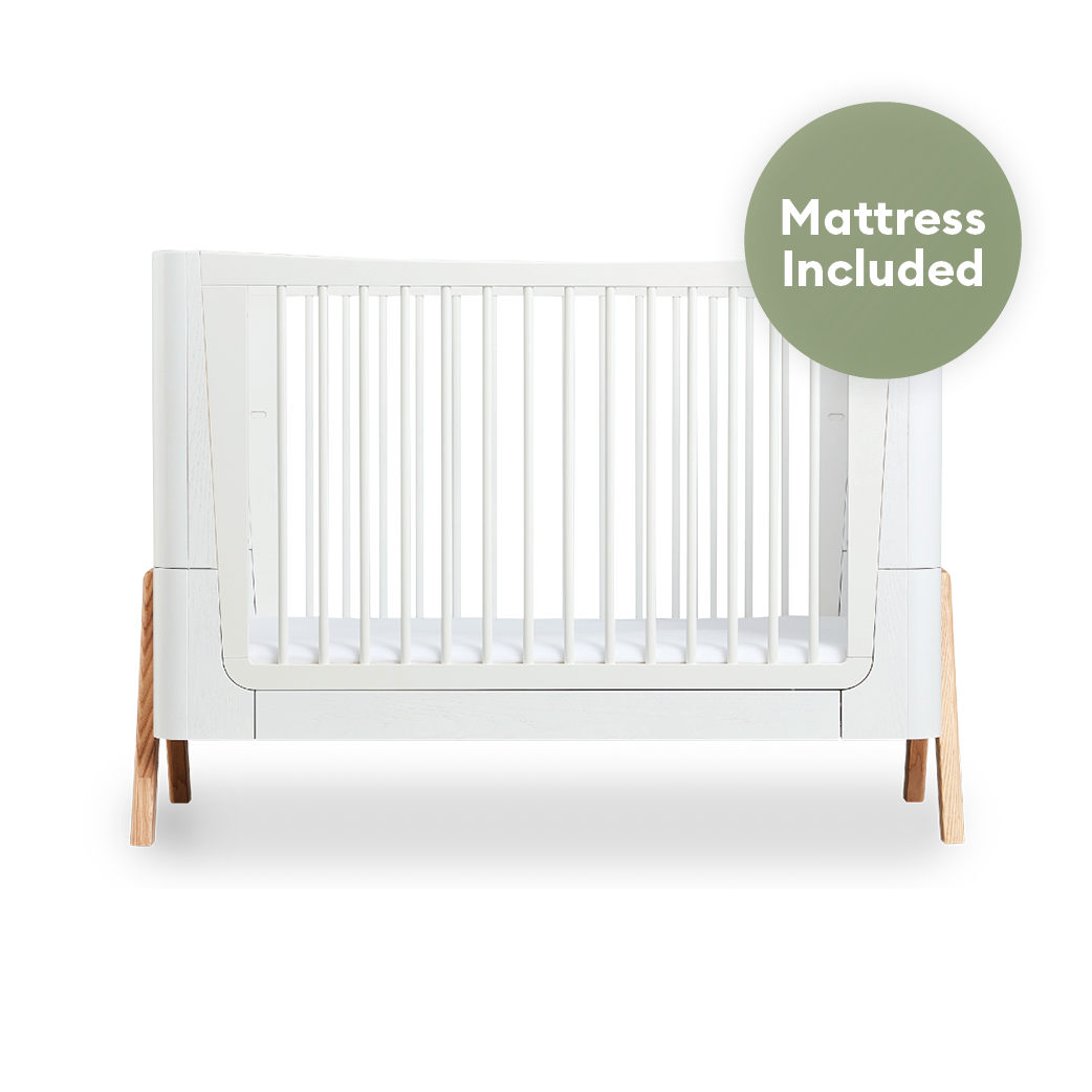 Gaia Baby Hera Cot - Scandi White | Natural (Ex Showroom)