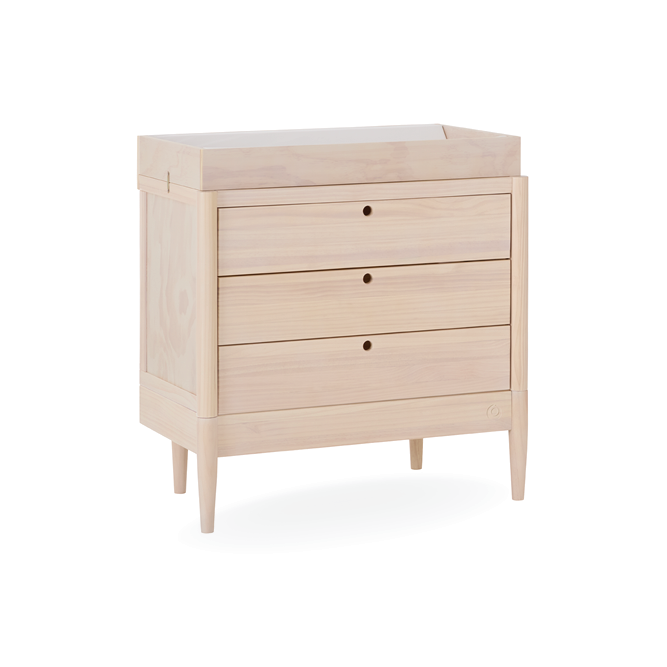 Gaia Baby Eos Dresser in natural wood finish with spacious drawers and modern design for nursery storage.