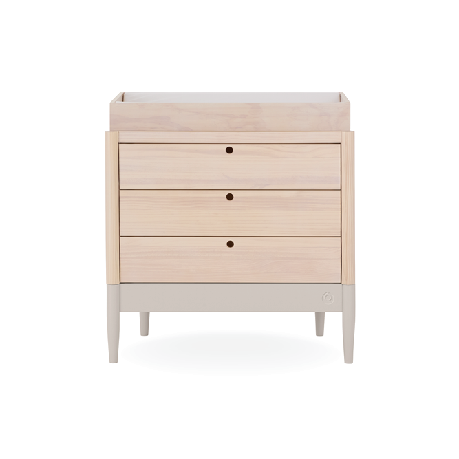 Gaia Baby EOS Dresser in natural soft cashmere finish with multiple drawers and sleek modern design.