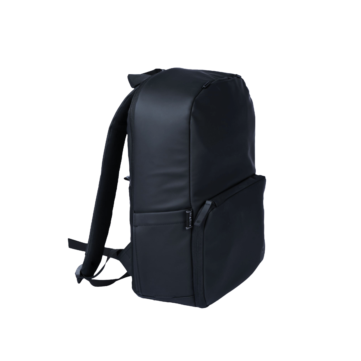 MiaMily expandable backpack in midnight black with multiple compartments and sleek design, ideal for travel and daily use.