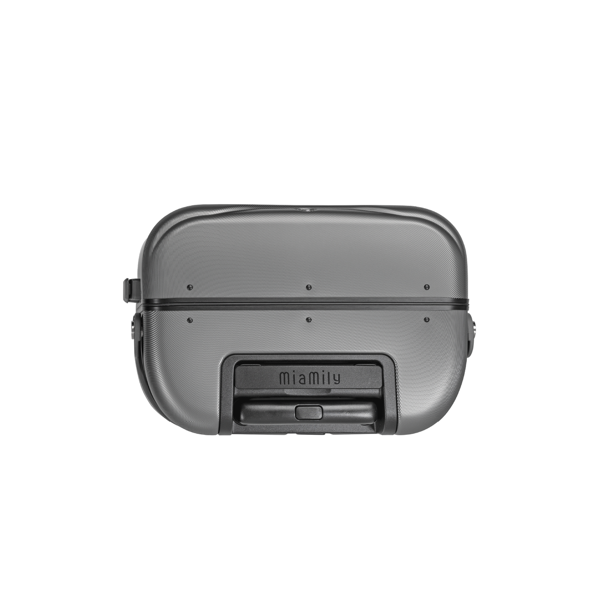 Charcoal grey MiaMily Carry On suitcase with four wheels and extendable handle, designed for travel convenience and durability.