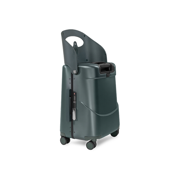 Forest green MiaMily Carry On suitcase with four wheels and retractable handle, designed for travel and easy maneuverability.