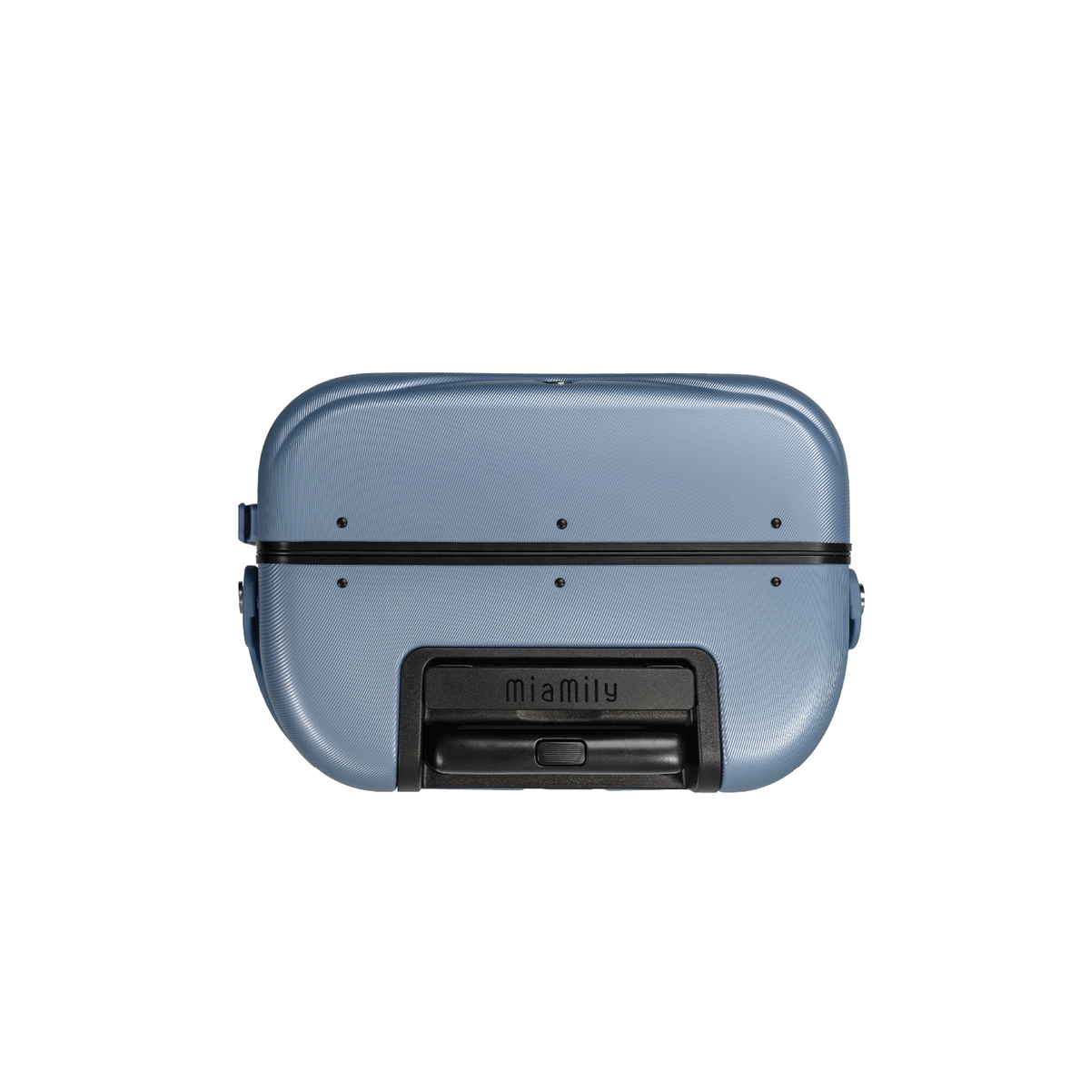 Slate blue MiaMily Carry On suitcase with durable handle and wheels, perfect for travel.