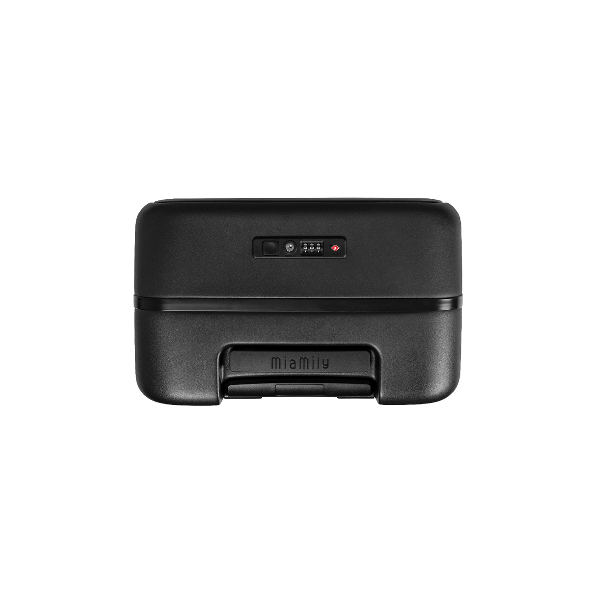 Black MiaMily Carry On Pro suitcase with smooth wheels and sturdy handle, designed for durable travel convenience.