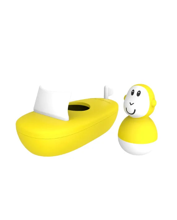 Matchstick Monkey Bath Time Boat Set - Yellow