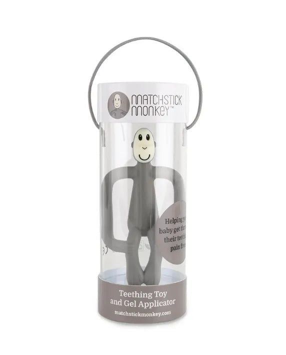 Matchstick Monkey Teething Toy and Gel Applicator - Grey